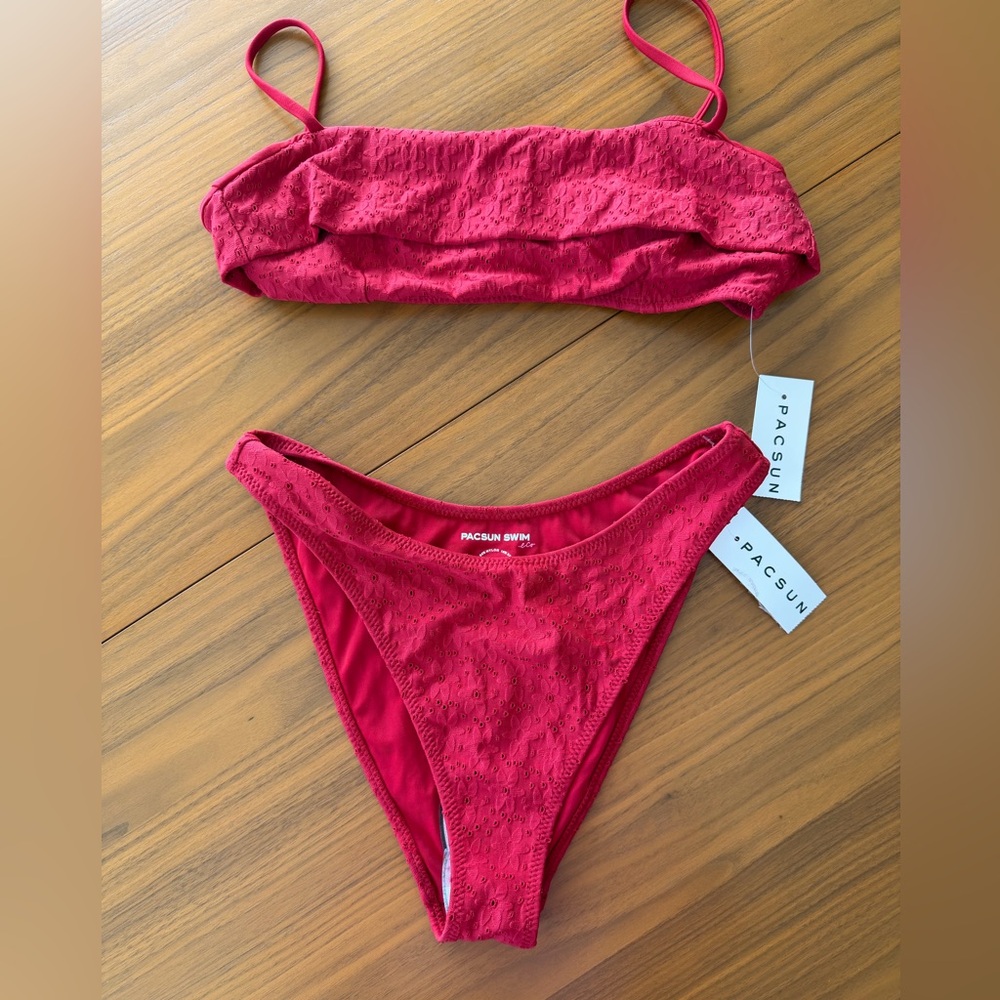 PacSun Textured Red Bikini